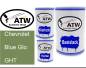 Preview: Chevrolet, Blue Glo, GHT: 500ml Lackdose + 500ml Klarlack + 250ml Härter - Set, von ATW Autoteile West.